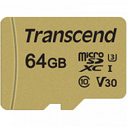 Transcend TS64GUSD500S 64GB microSDXC Class 10 UHS-I U1 V30 R95, W60MB/s with adapter