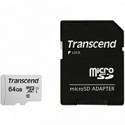 Transcend TS64GUSD300S-A 64GB microSDXC Class 10 UHS-I U1 R95, W45MB/s with SD adapter