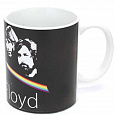 Кружка Pink Floyd ( группа ч/б + призма + надпись )
