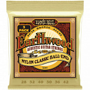 ERNIE BALL 3069 Earthwood 80/20 Folk Nylon 3 Pack 28-42